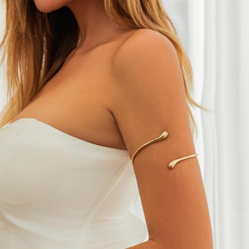 Choistily Arm Cuff Gold Layered Bracelet Adjustable Upper Arm Bangle Jewelry Gifts for Women Boho Halloween Costume Accessories 3