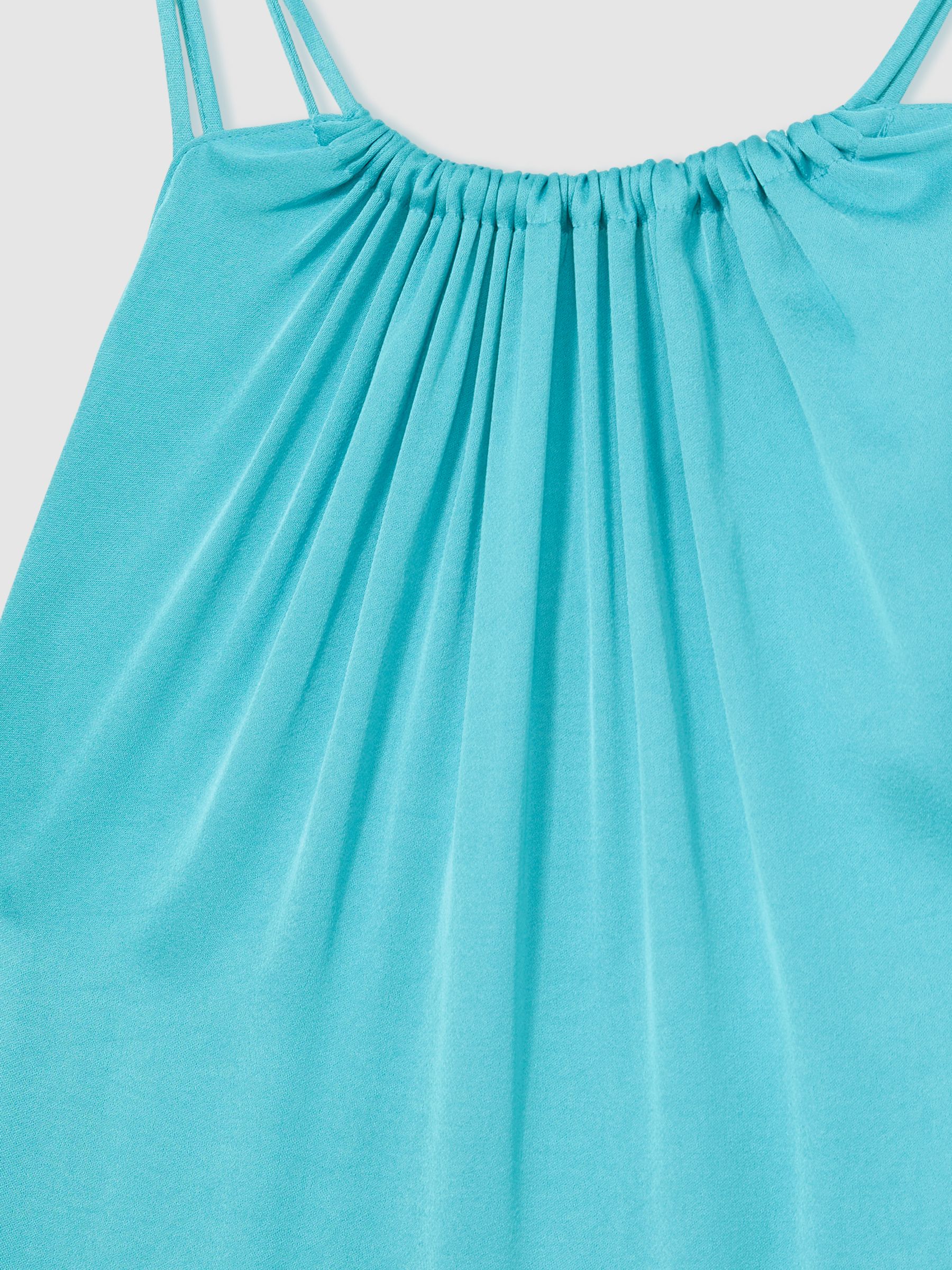 Satin Halterneck Maxi Dress in Blue 5