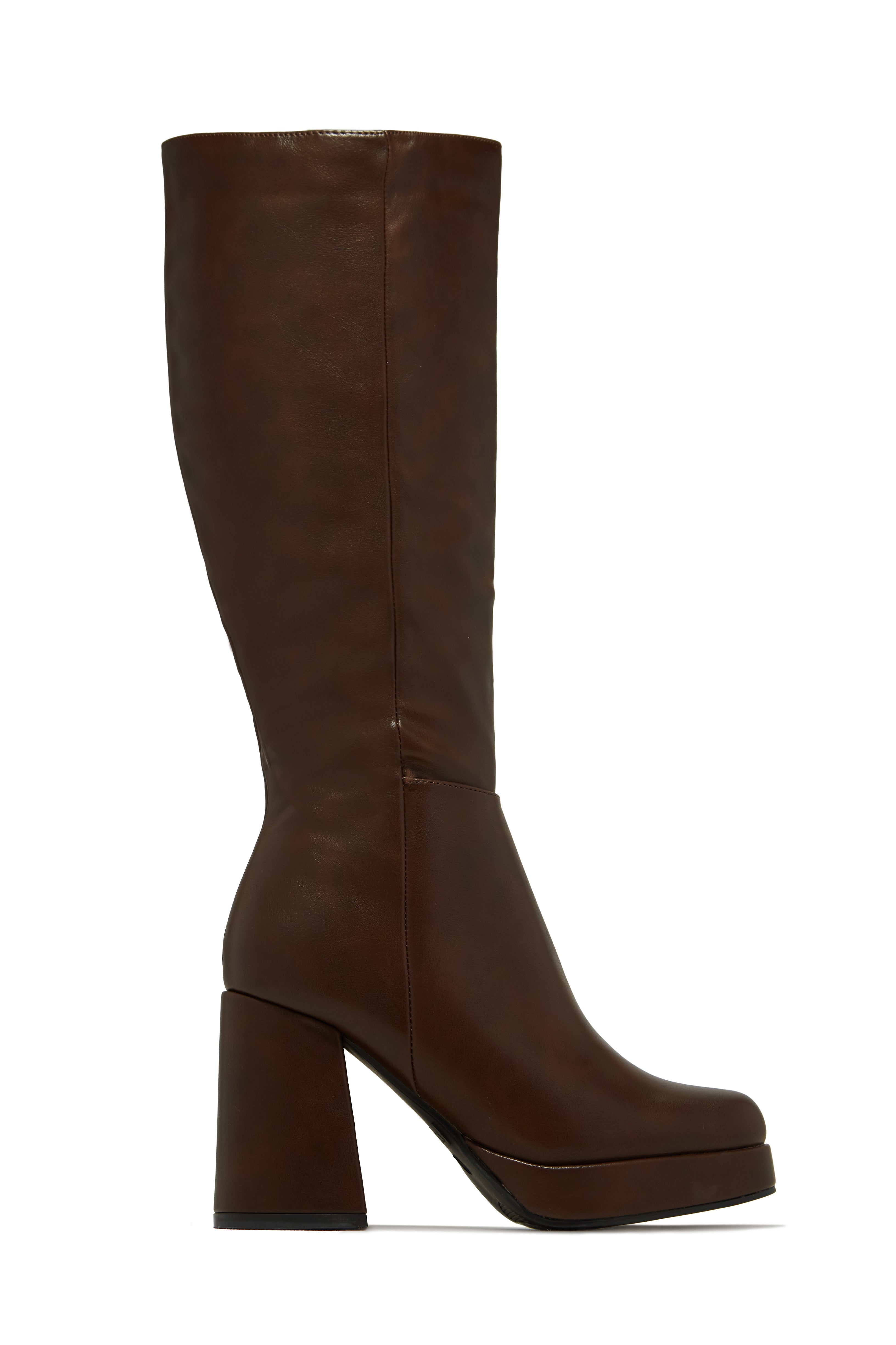Hudson Brown Platform Block Heel Boots 1