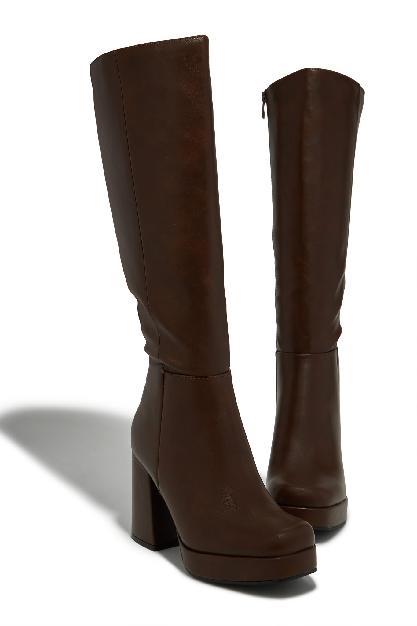 Hudson Brown Platform Block Heel Boots 3