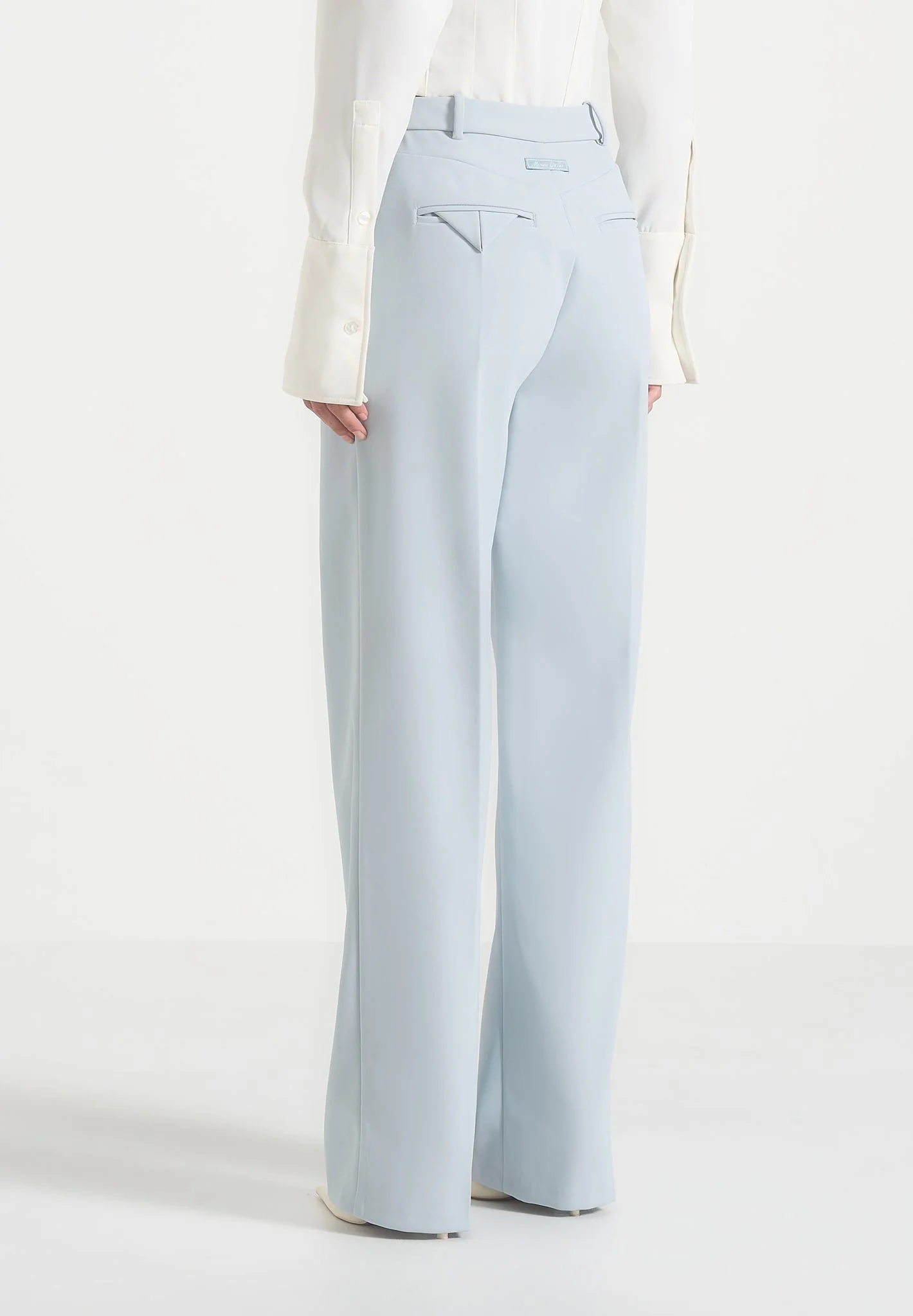 Julie in Pale Blue Tailored Twin Pleat Pants 5