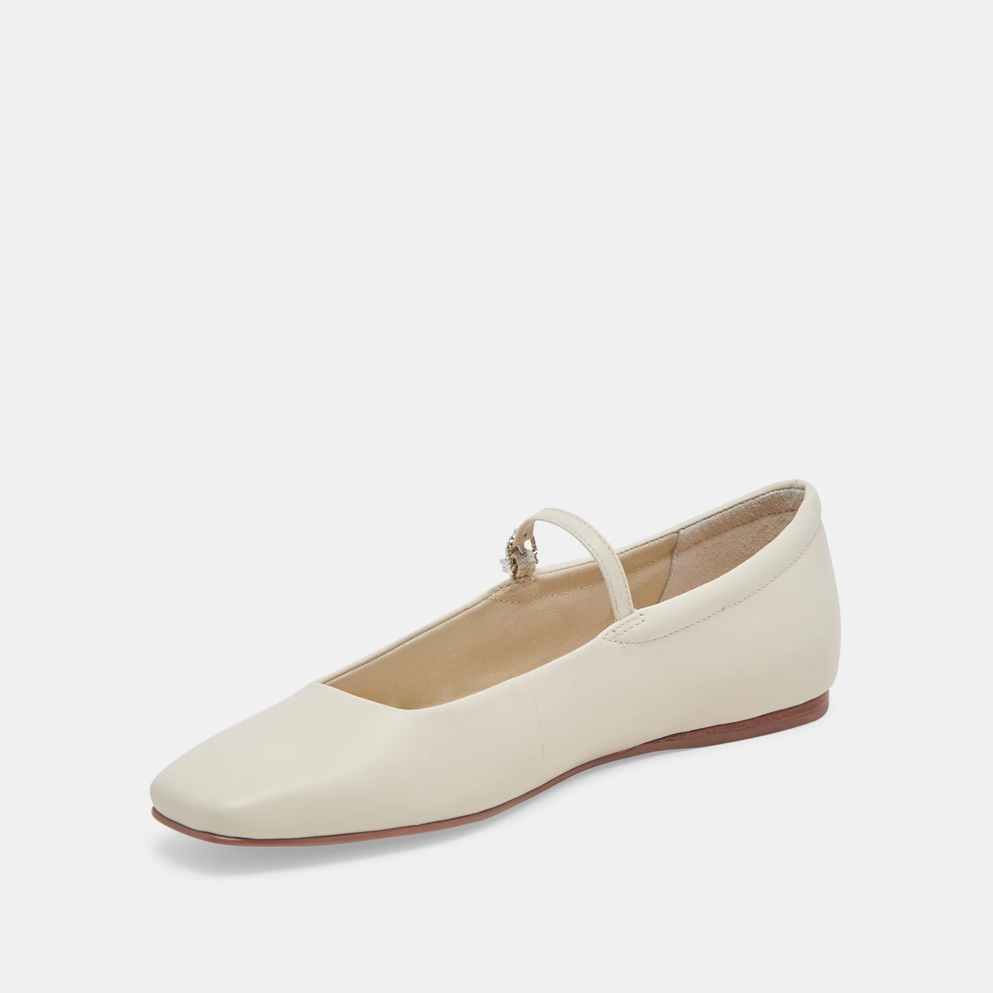 Reyes Ballet Flats Ivory Leather 11