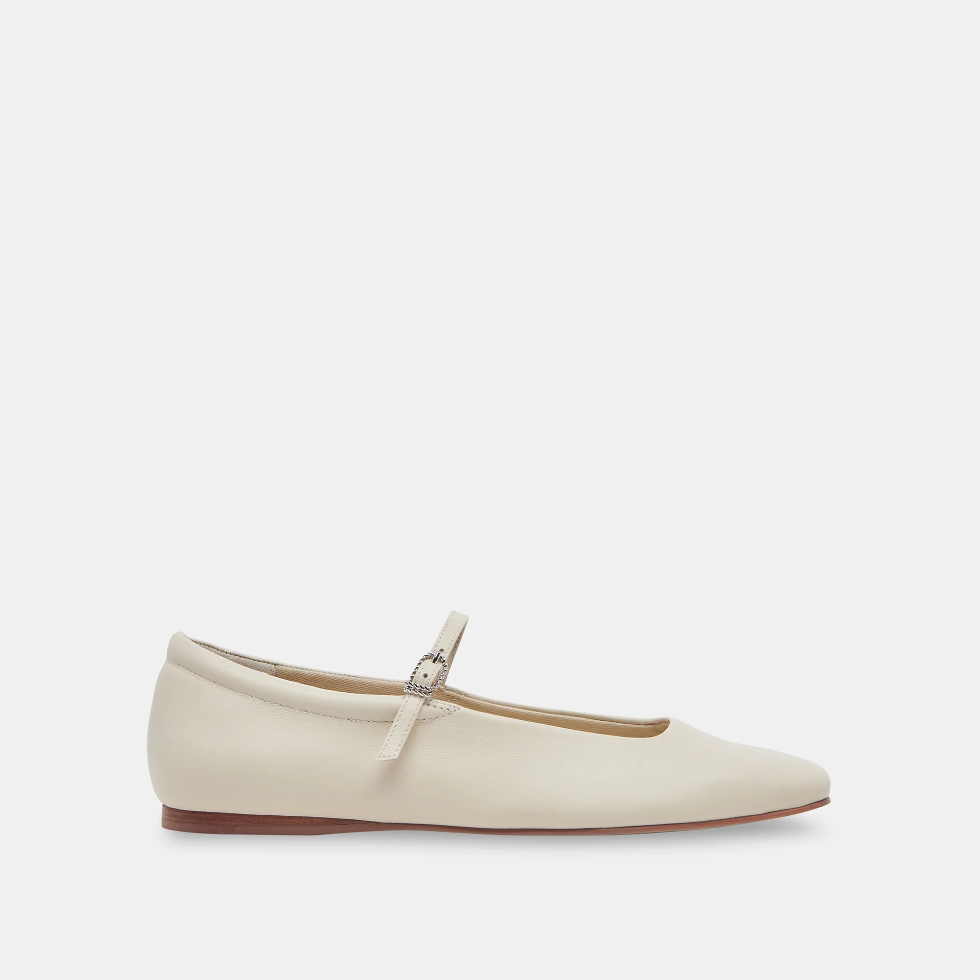 Reyes Ballet Flats Ivory Leather 17
