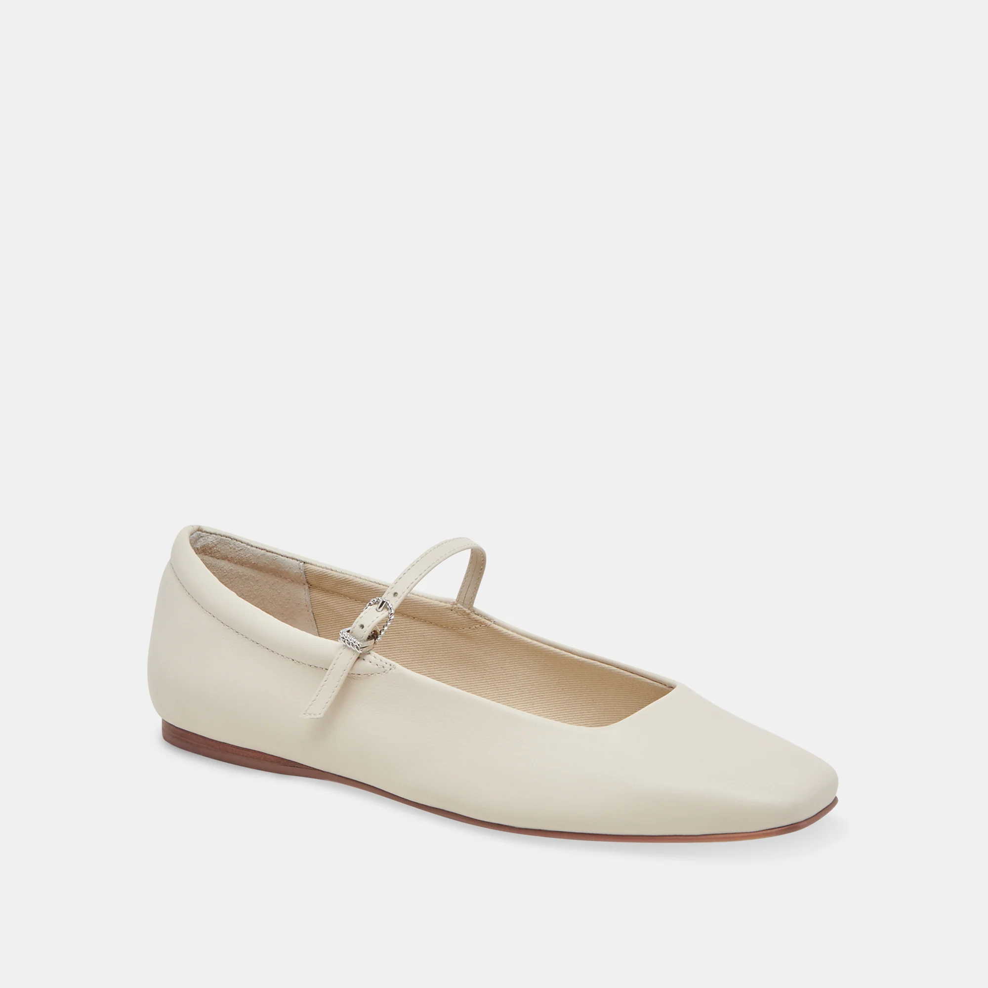 Reyes Ballet Flats Ivory Leather 9