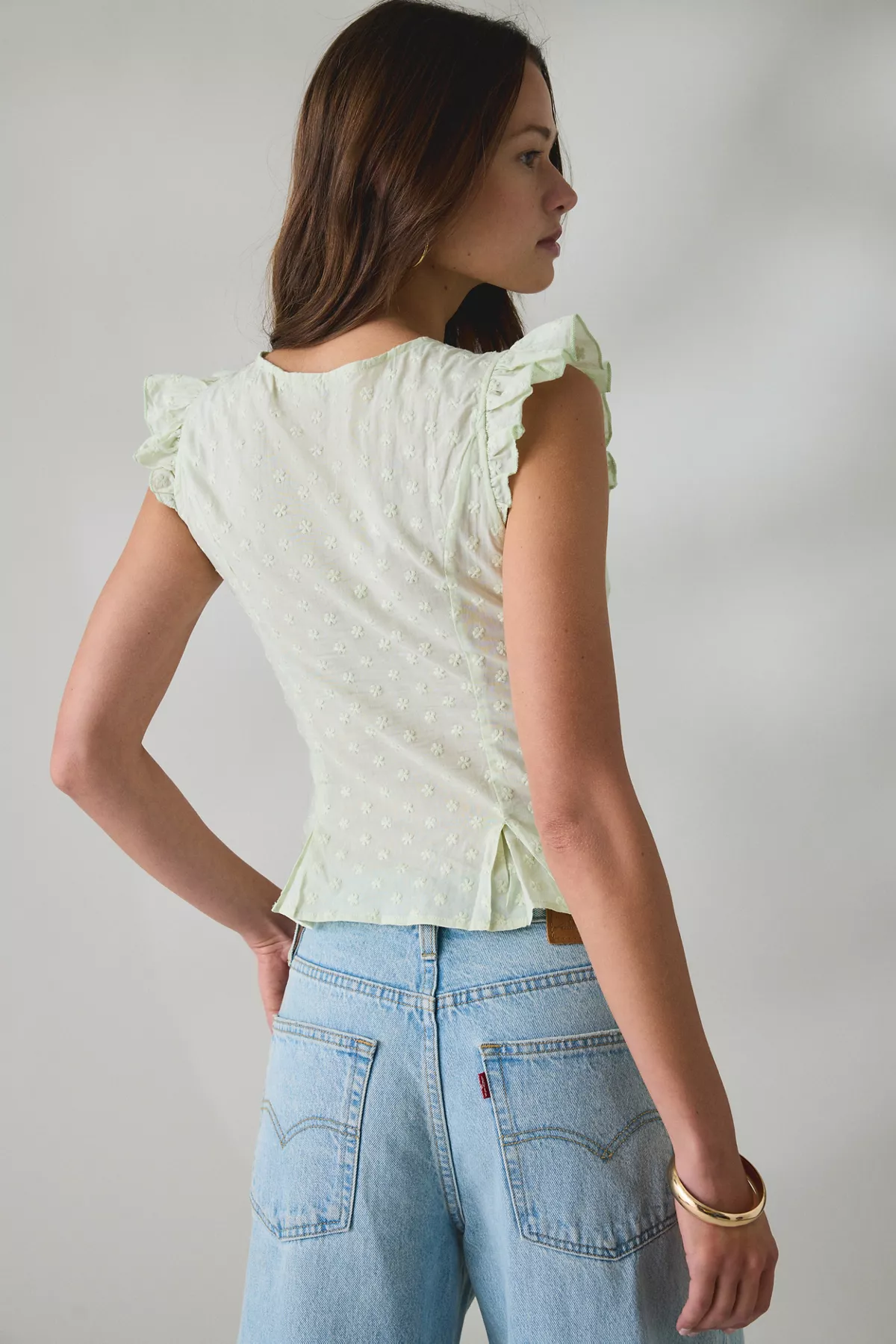 Kimchi Blue Aurelia Lace Trim Flutter Sleeve Blouse 3